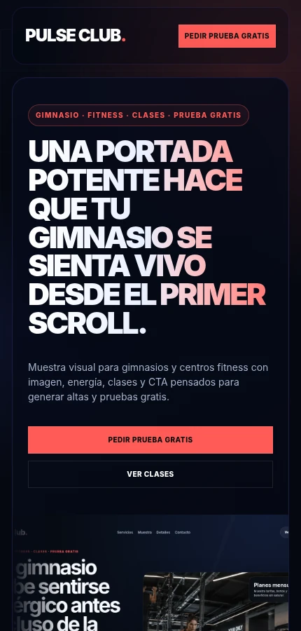 Vista móvil gimnasio