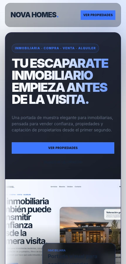 Vista móvil inmobiliaria