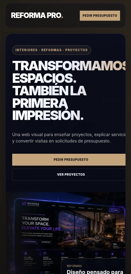 Vista móvil reformas